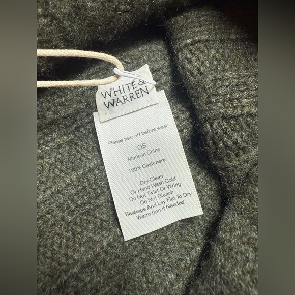 White + Warren Cashmere Ribbed Knit Beanie [Thyme / Dark Greene] - Picture 4 of 4